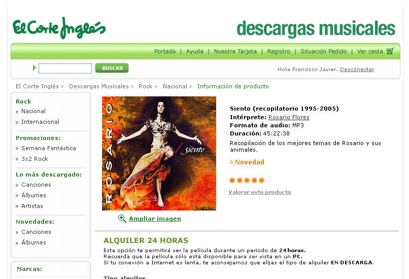 Portal de venta online para El Corte Inglés
