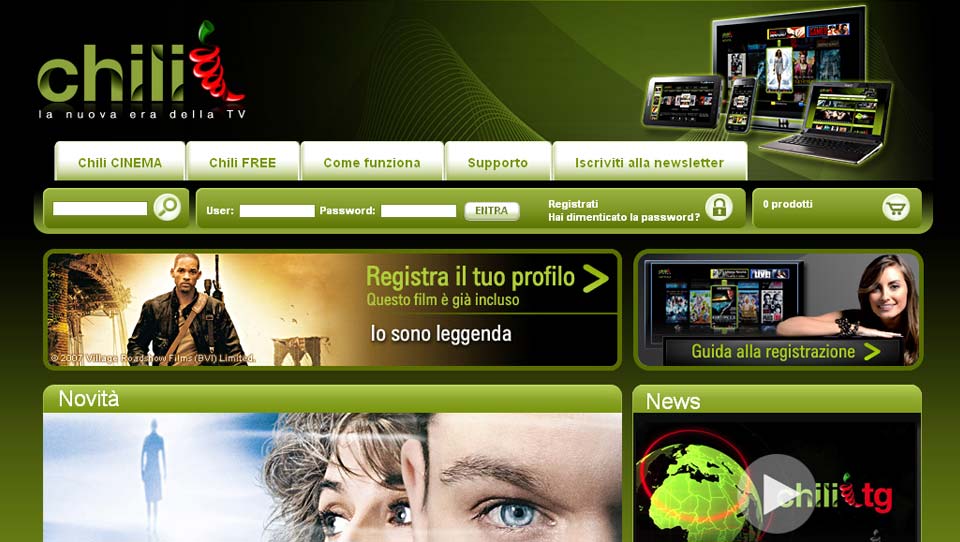 Portal de venta online para Chili TV