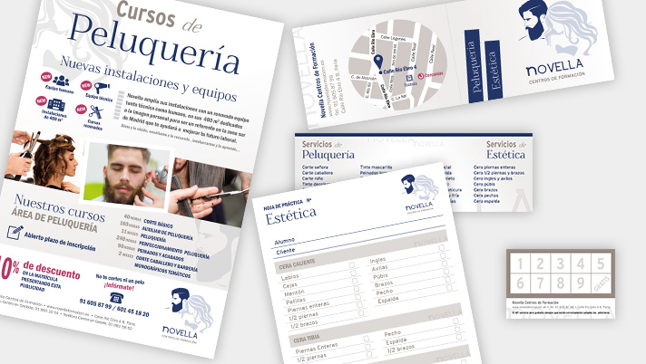 Diseño de publicidad y papelería para Novella